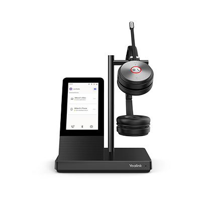 DECT Wireless On-Ear Dual Headset with Touch Screen Base Station