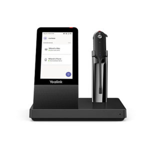 DECT Wireless Convertible Headset with Touch Screen Base Station